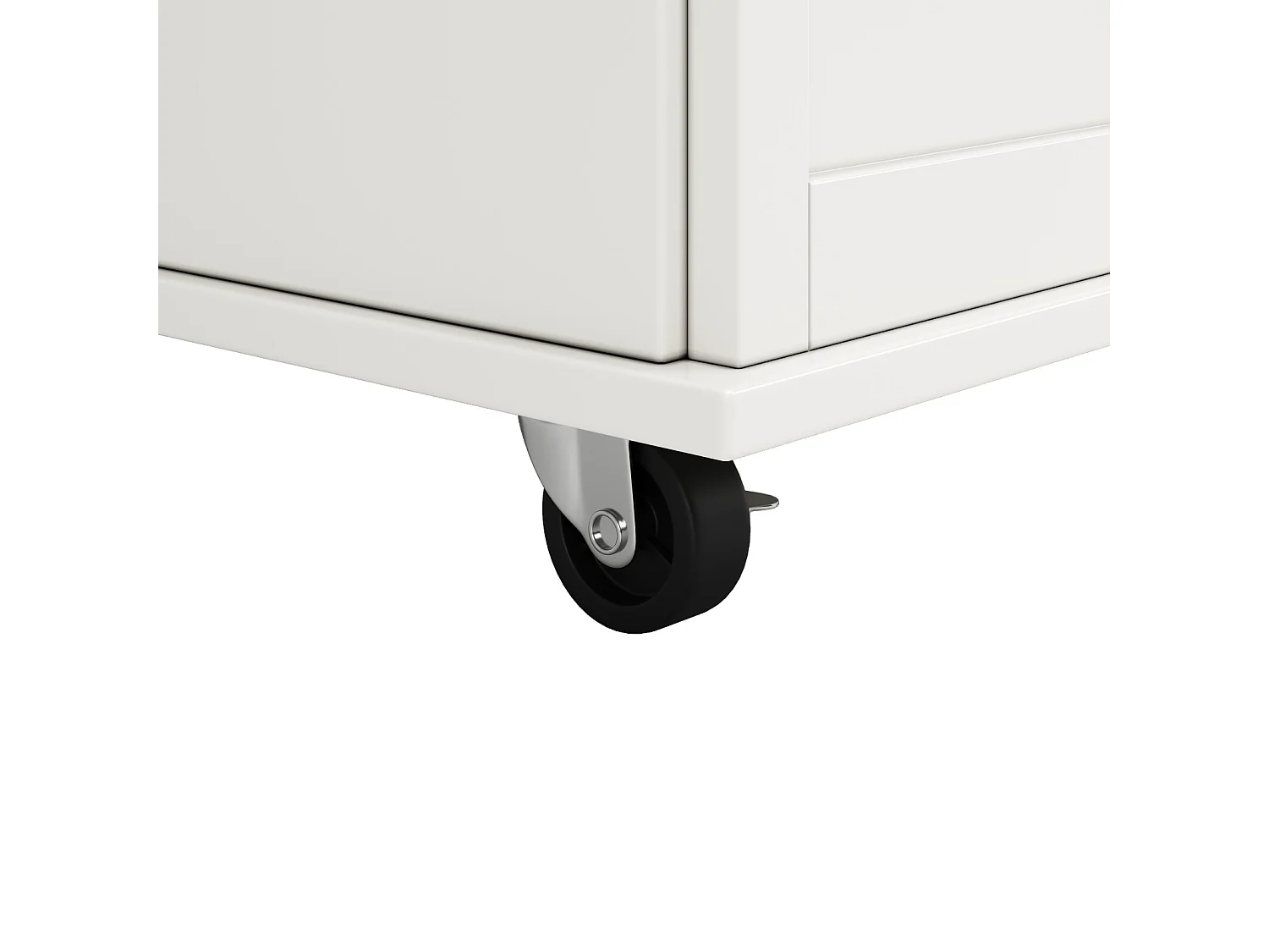 Central Keukeneiland in MDF -panelen, met opslag, zwenkwielen, opvouwbare tafel, 106x50/78x90,5 cm, wit