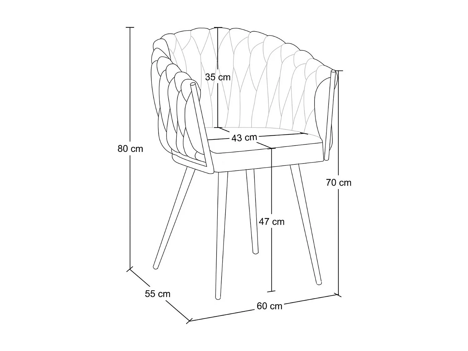 Poltrona in velluto nero, sedia imbottita da pranzo – Elise