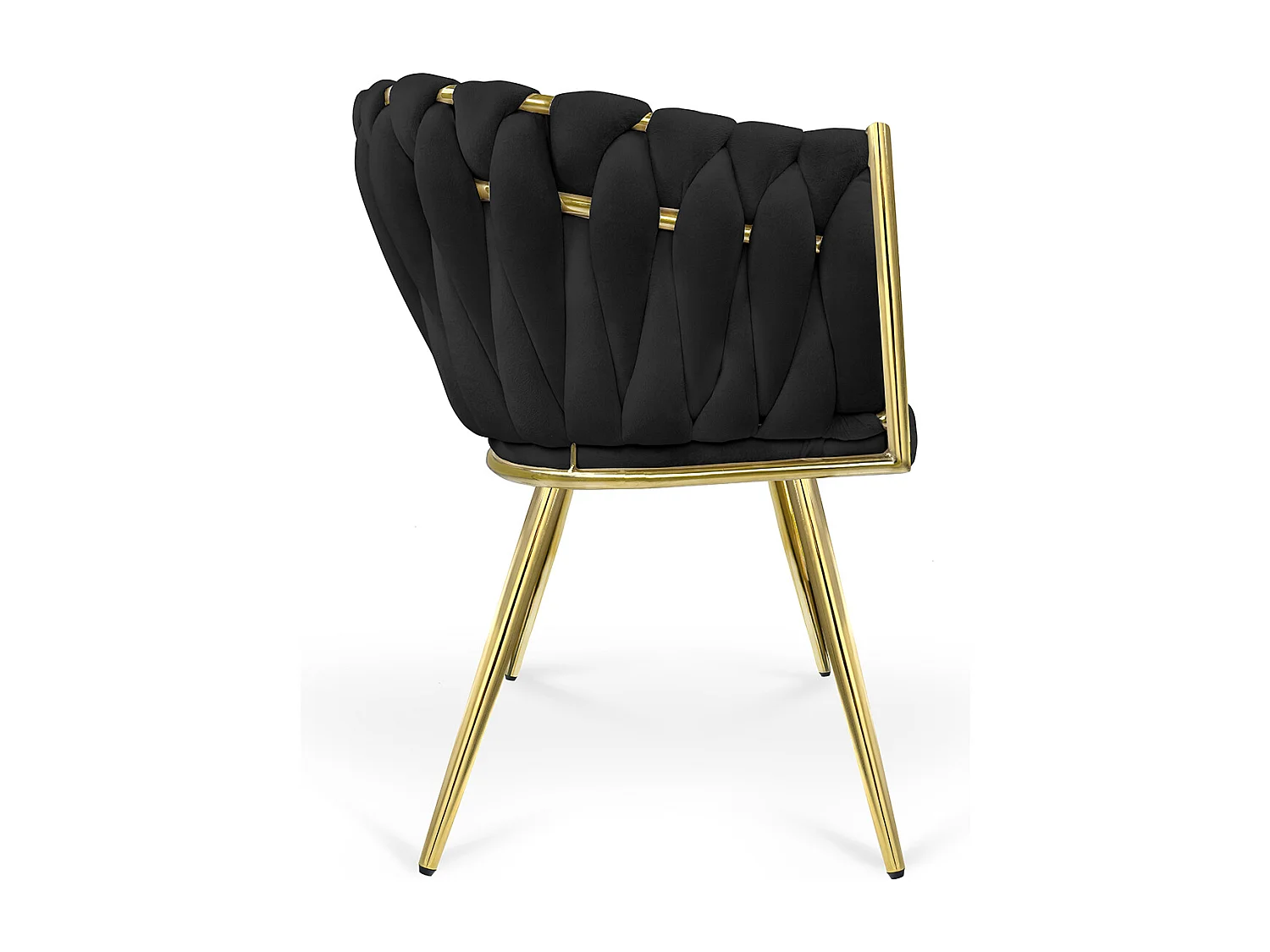 Poltrona in velluto nero, sedia imbottita da pranzo – Elise