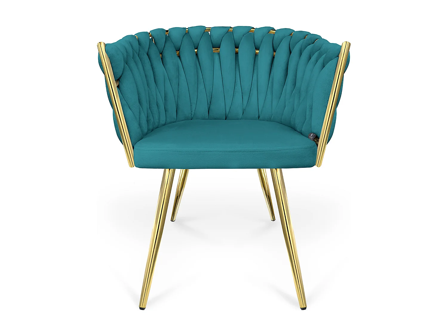 Poltrona in velluto verde petrolio, sedia imbottita da pranzo – Elise