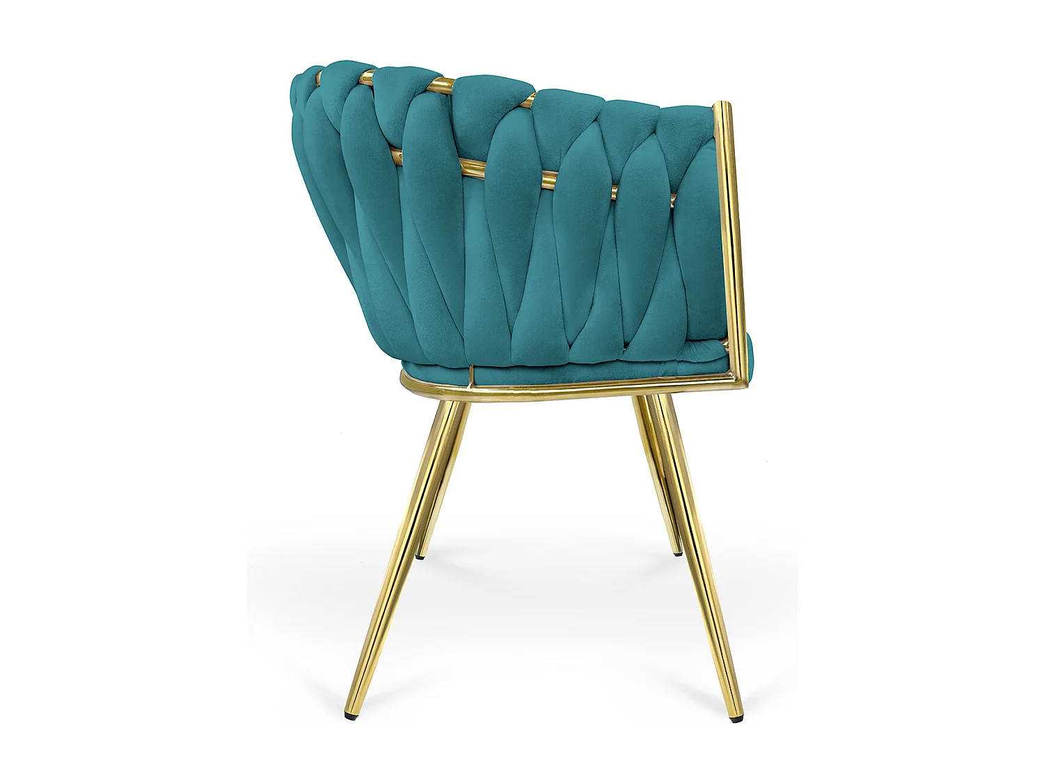 Poltrona in velluto verde petrolio, sedia imbottita da pranzo – Elise