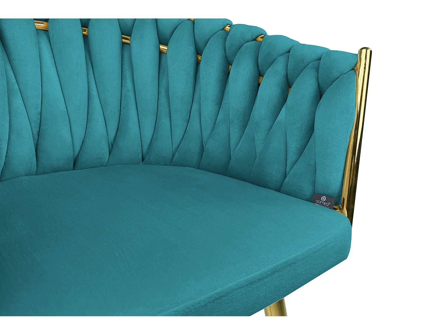 Poltrona in velluto verde petrolio, sedia imbottita da pranzo – Elise