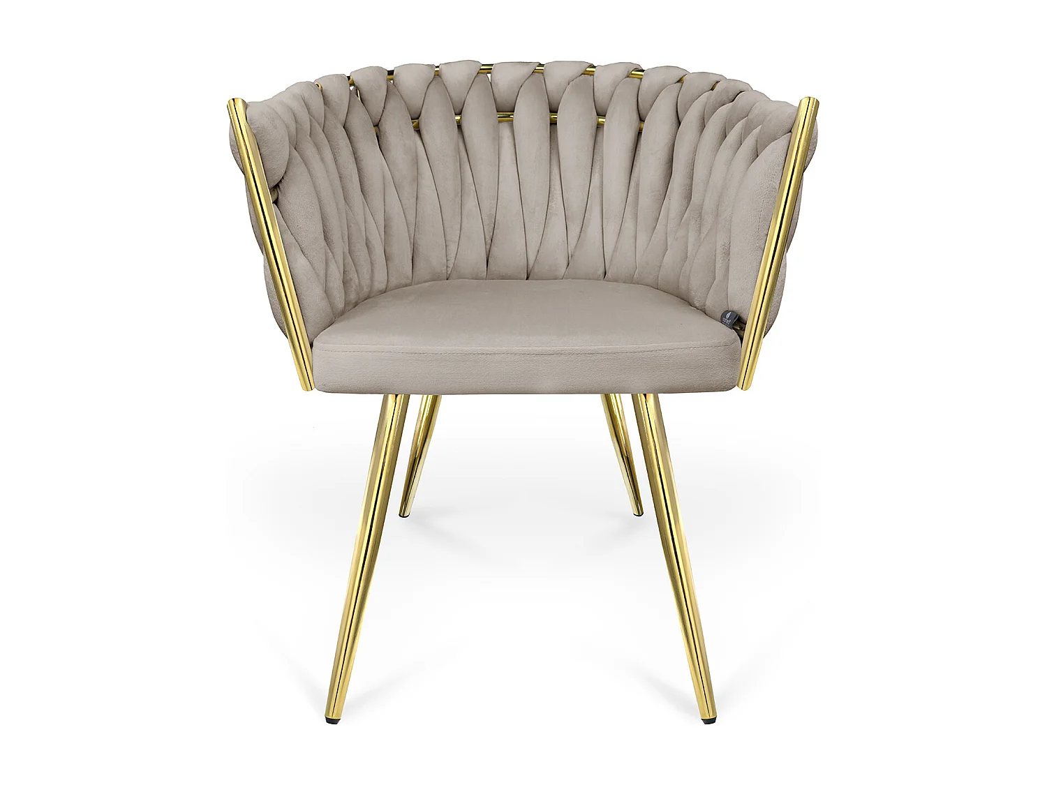 Poltrona in velluto tortora, sedia imbottita da pranzo – Elise