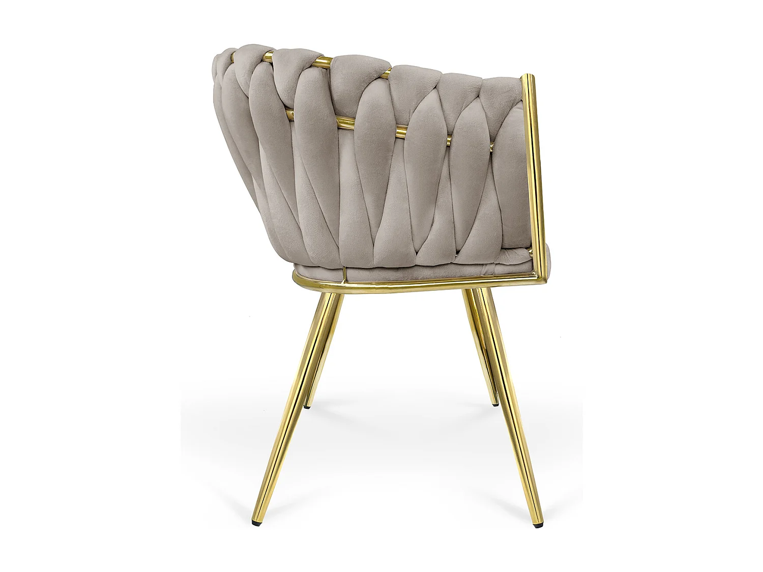 Poltrona in velluto tortora, sedia imbottita da pranzo – Elise