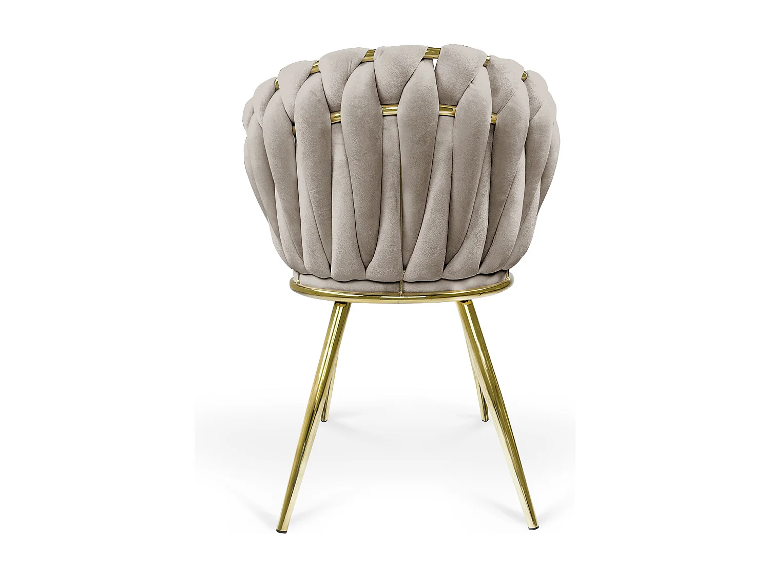 Poltrona in velluto tortora, sedia imbottita da pranzo – Elise