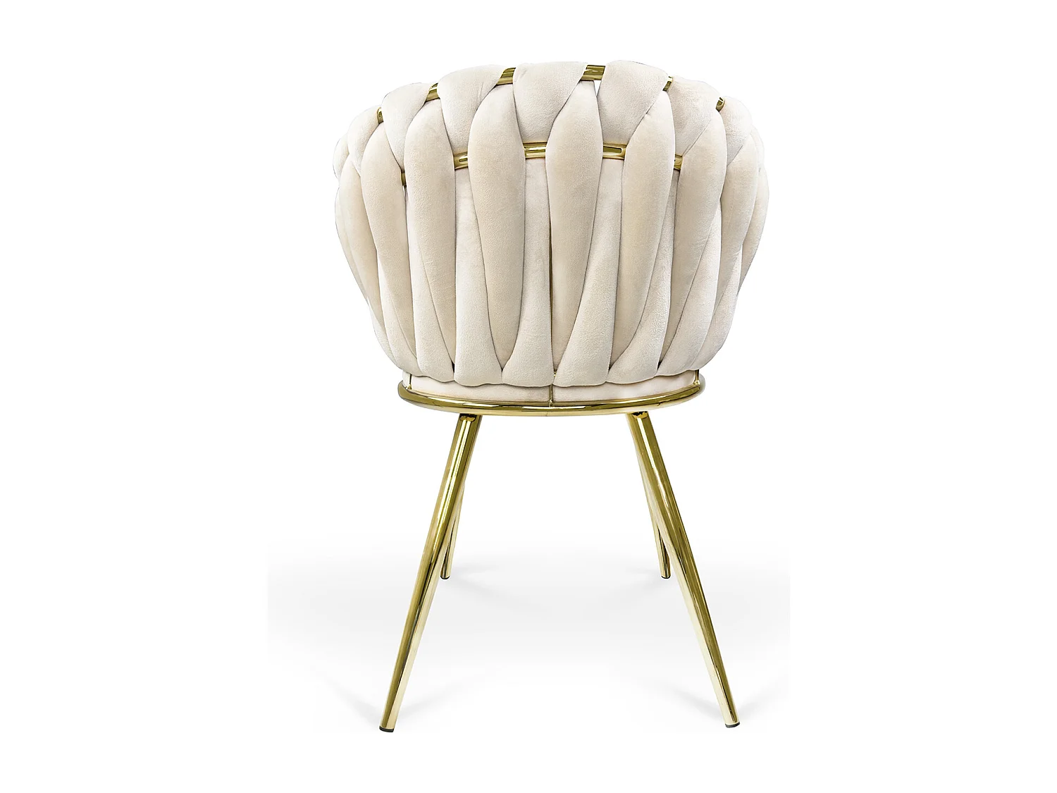 Poltrona in velluto beige, sedia imbottita da pranzo – Elise