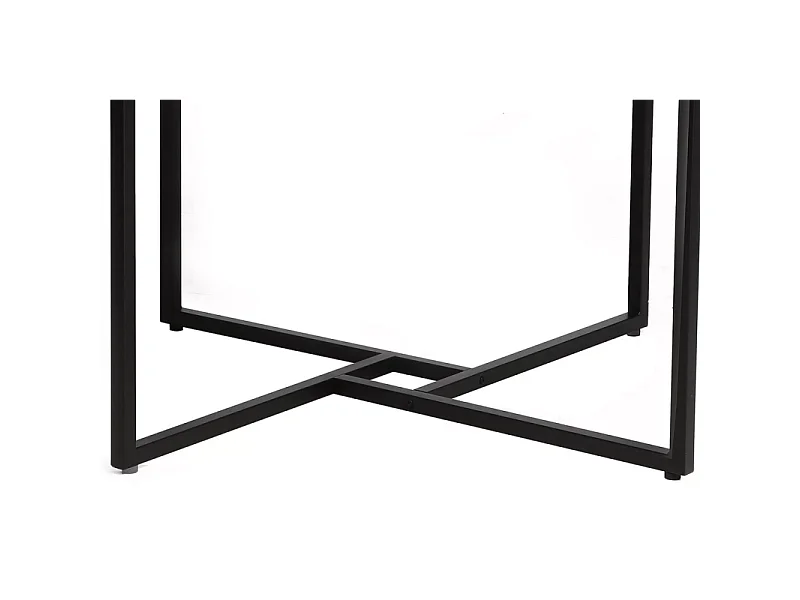 Table basse ronde "Alto" - Beige chêne/Noir - D 120 x H 76 cm