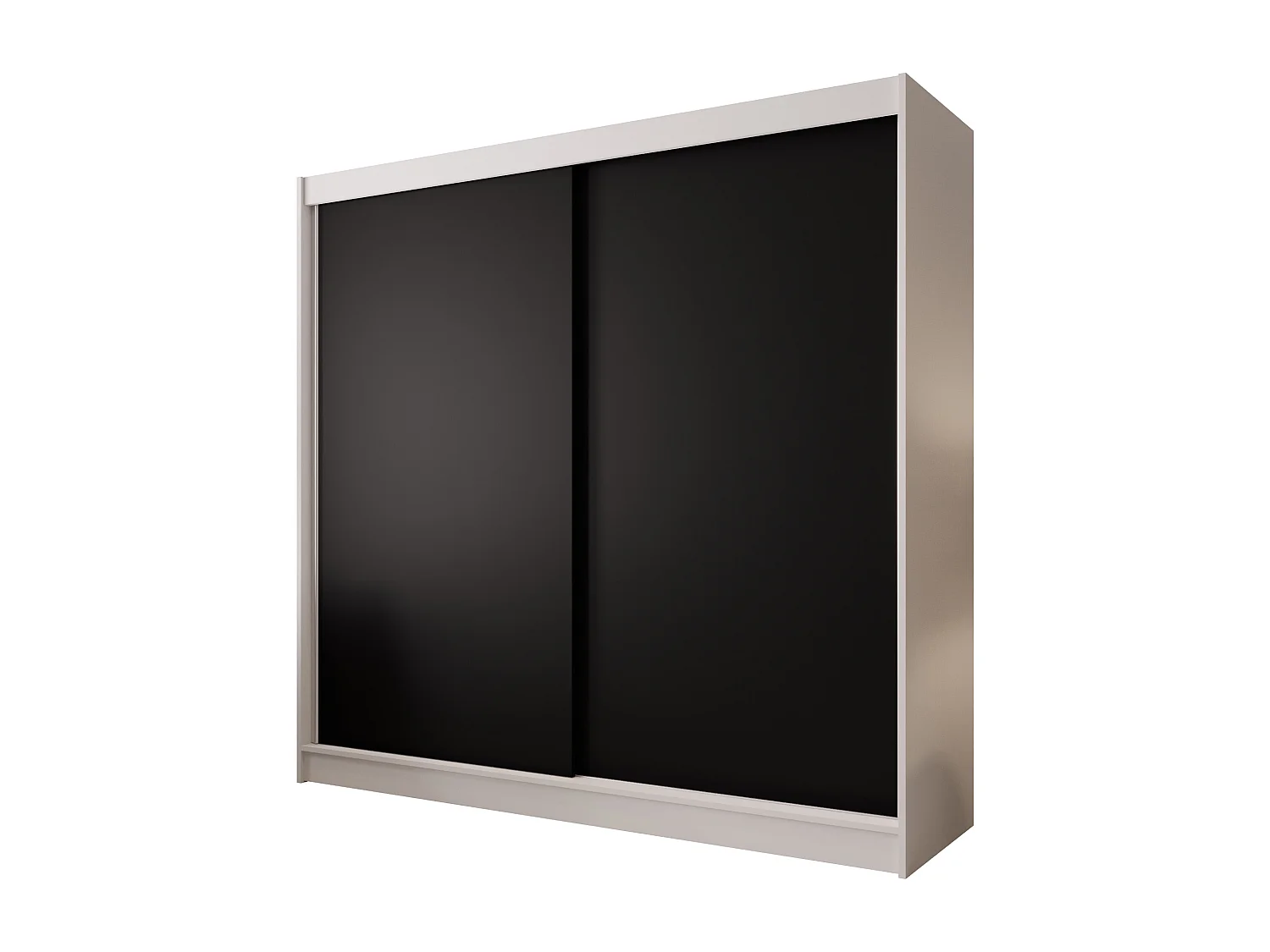 Zweitüriger Schiebeschrank mit Spiegel BOSTON B10 Weiß/Schwarz