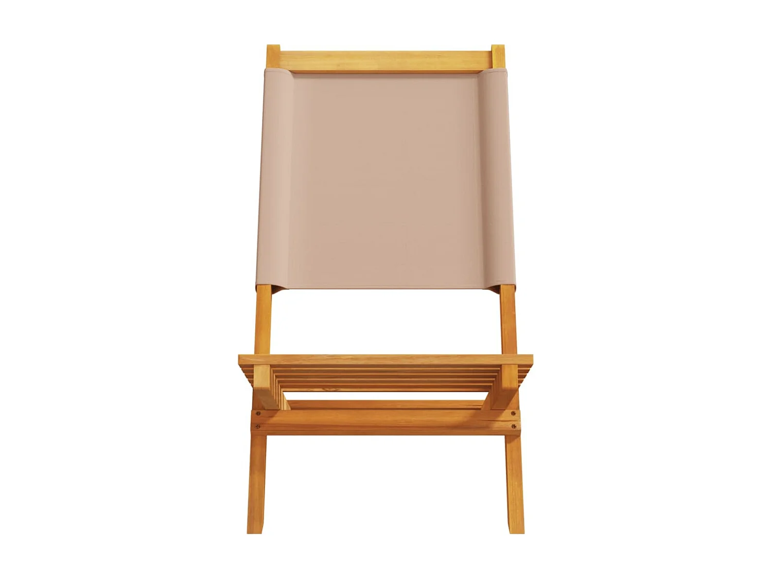 Set di 2 sedie da giardino in legno massello di acacia e tessuto color tortora