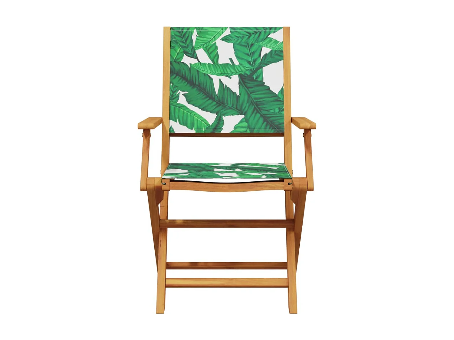 Chaises de jardin pliantes lot de 4 vert tissu et bois massif