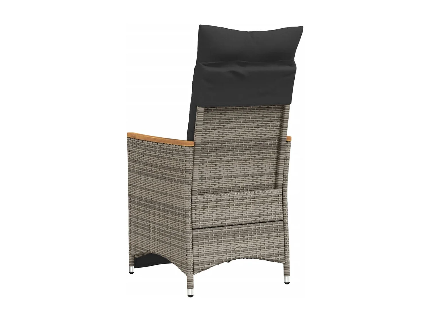 Silla de jardín reclinable con cojines de mimbre de resina gris