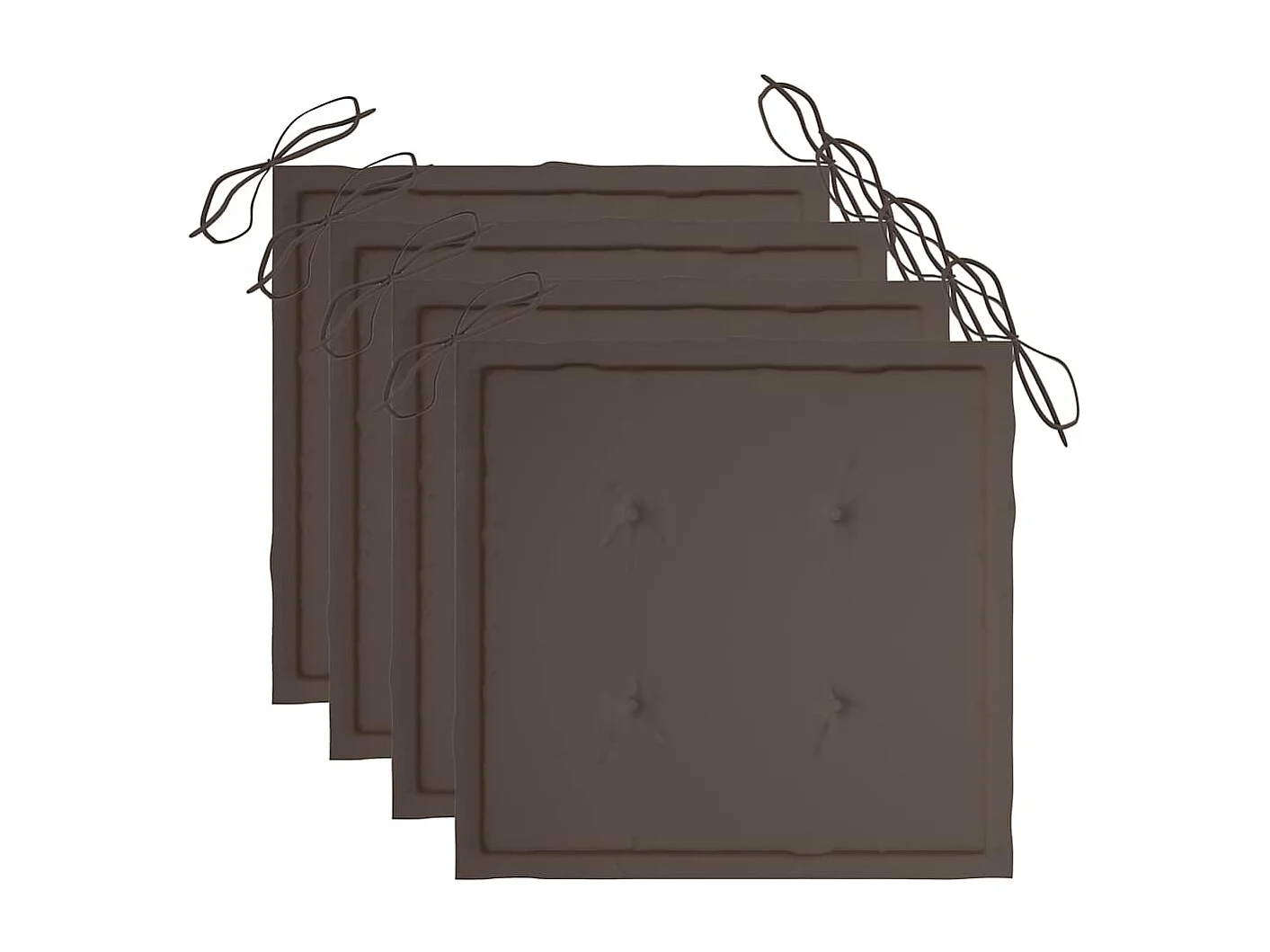 Chaises de jardin et coussins lot de 4 Gris Bois acacia massif