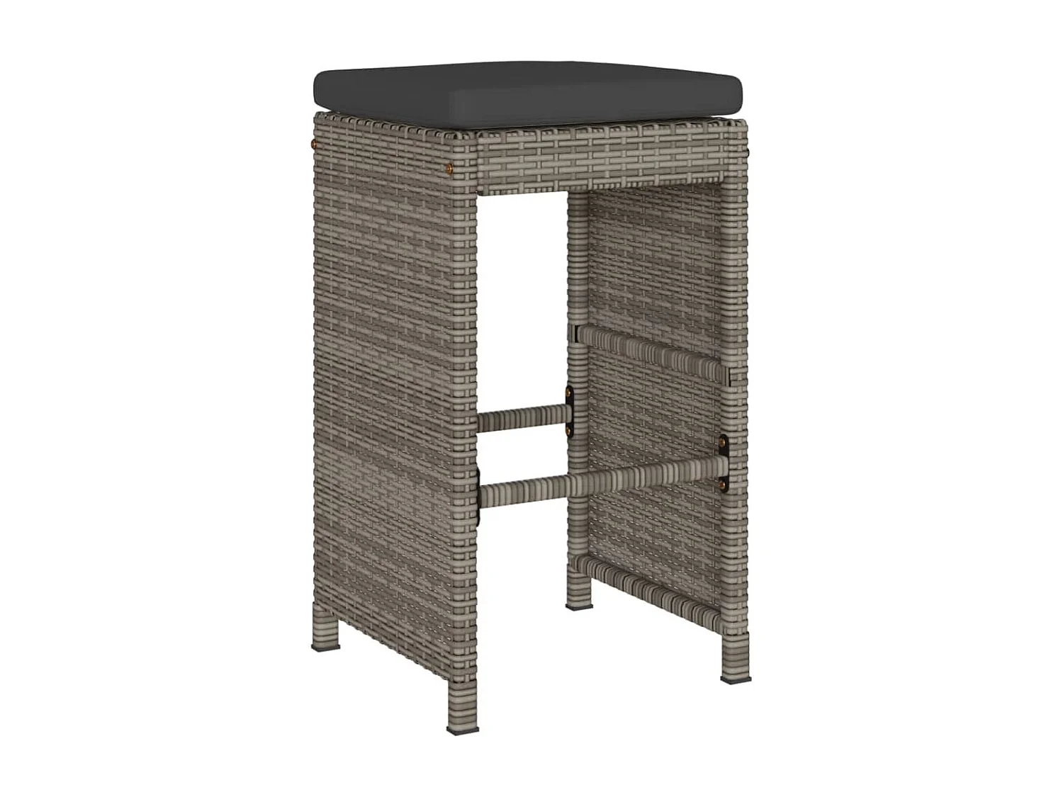 Tabourets de bar de jardin et coussins lot de 6 résine tressée