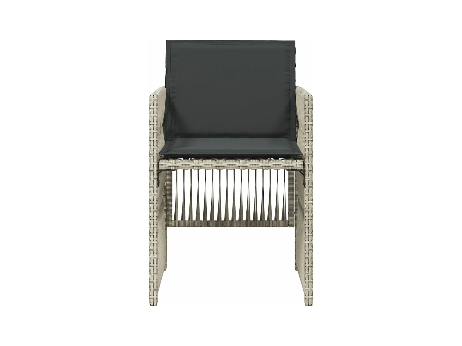 Chaises de jardin avec coussins lot de 4 gris clair poly rotin