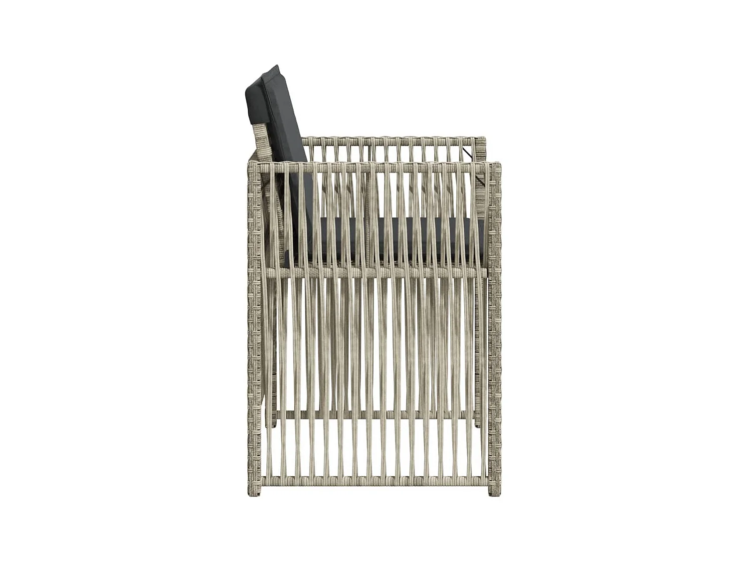 Chaises de jardin avec coussins lot de 4 gris clair poly rotin