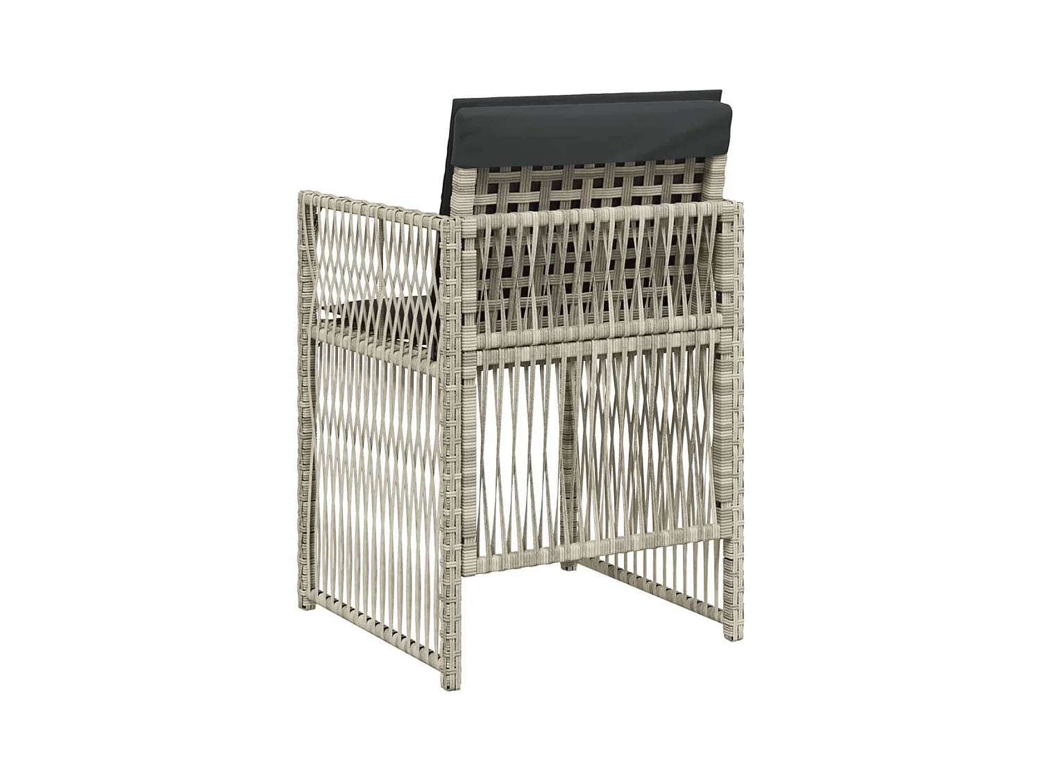 Chaises de jardin avec coussins lot de 4 gris clair poly rotin