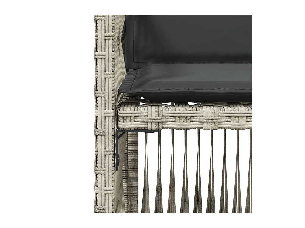 Chaises de jardin avec coussins lot de 4 gris clair poly rotin