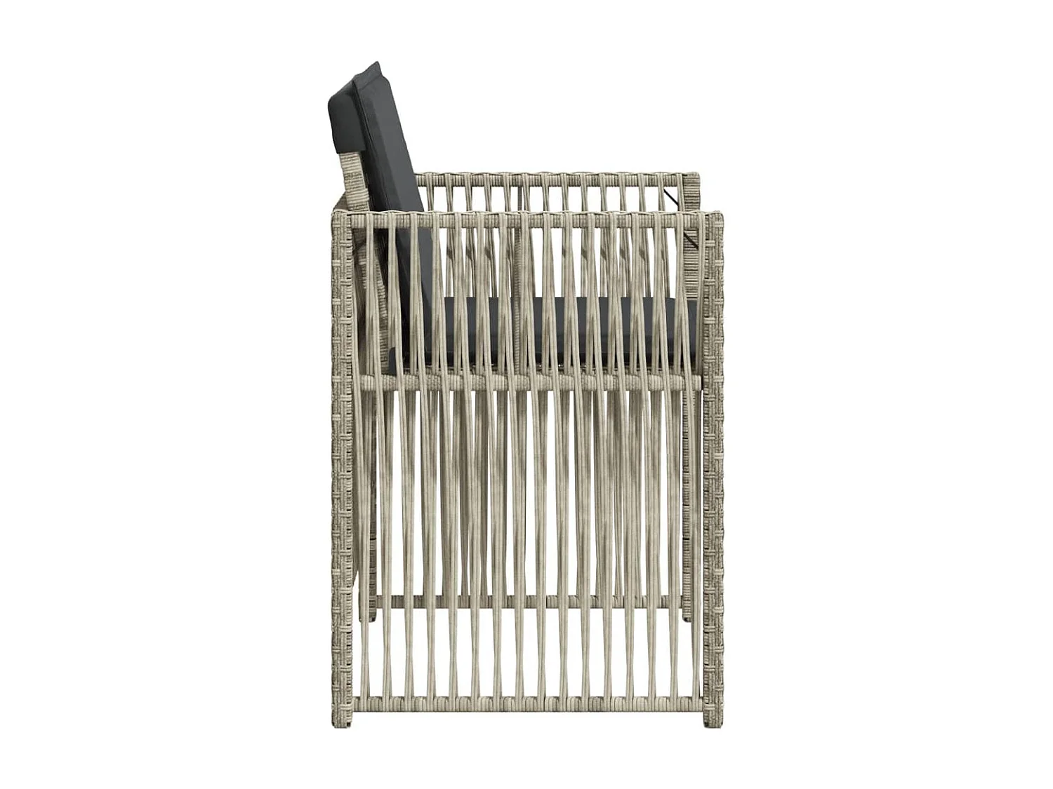 Chaises de jardin avec coussins lot de 4 gris clair poly rotin