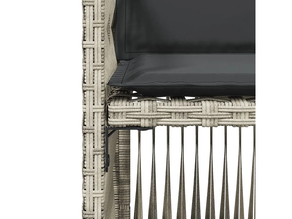 Chaises de jardin avec coussins lot de 4 gris clair poly rotin