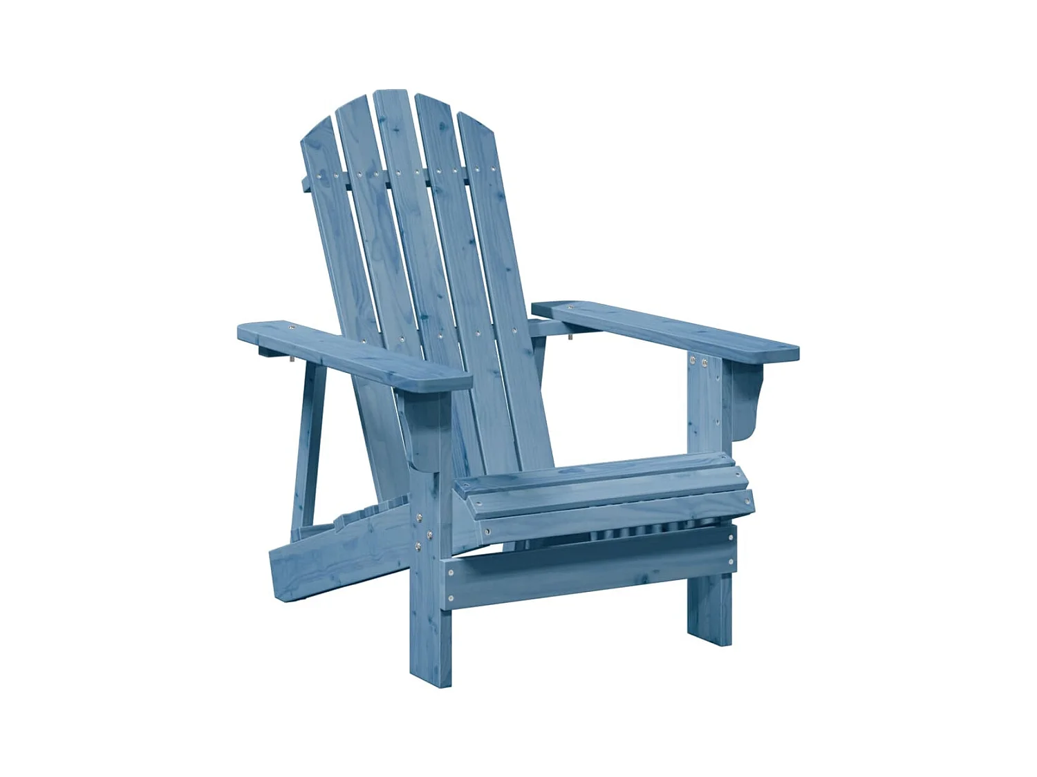 Chaise Adirondack avec pouf bleu bois massif de sapin