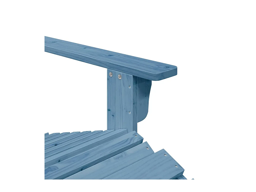 Chaise Adirondack avec pouf bleu bois massif de sapin