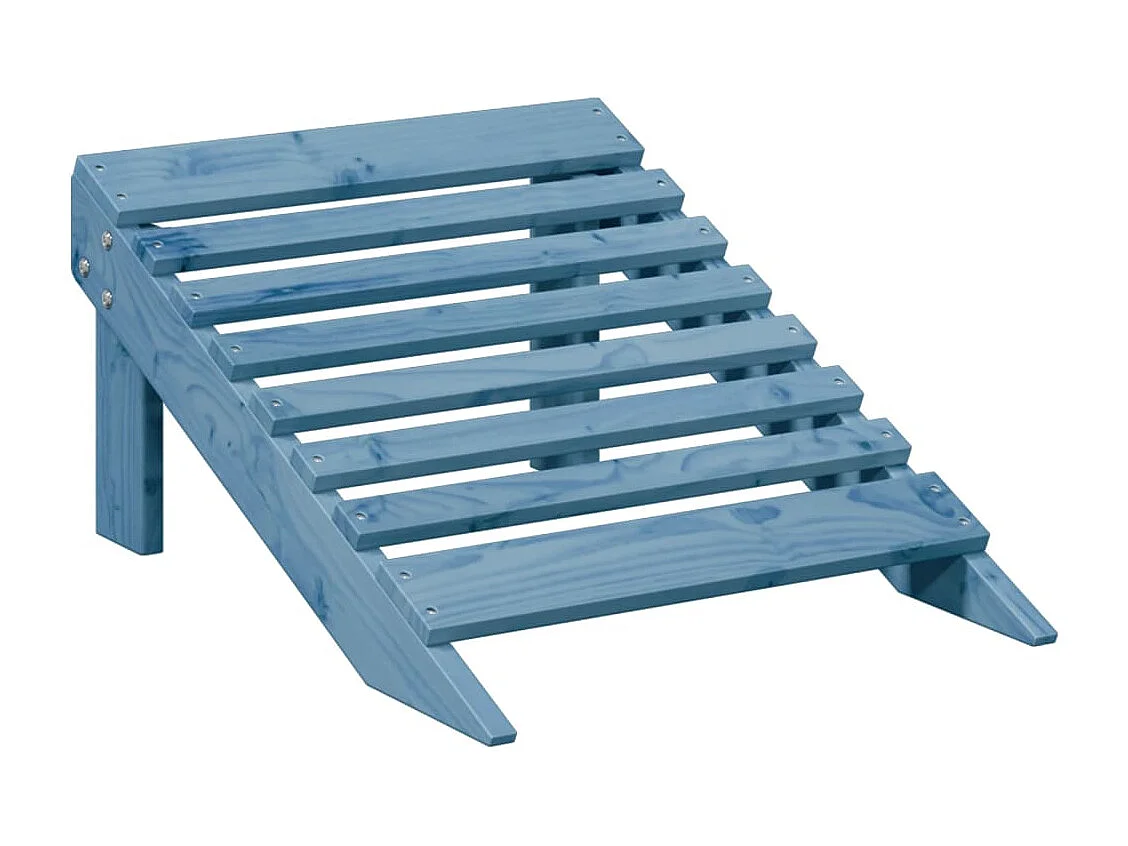 Sedia Adirondack con pouf blu in legno massello di abete