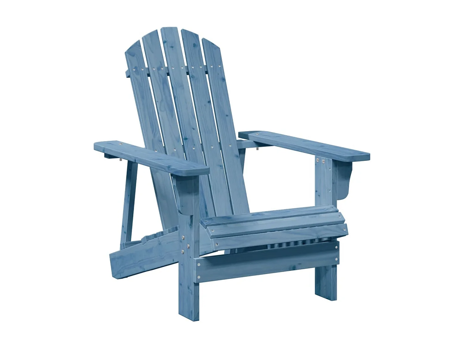 Sedia Adirondack con pouf blu in legno massello di abete