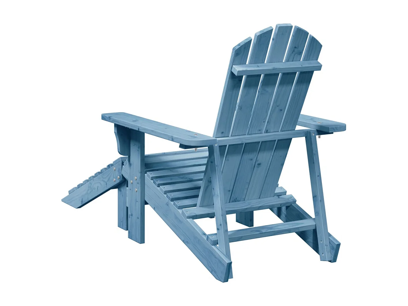 Sedia Adirondack con pouf blu in legno massello di abete