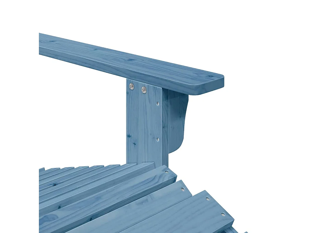 Sedia Adirondack con pouf blu in legno massello di abete