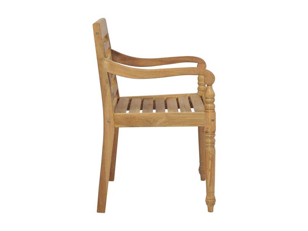 Juego de 4 sillas Batavia con cojines de madera maciza de teca