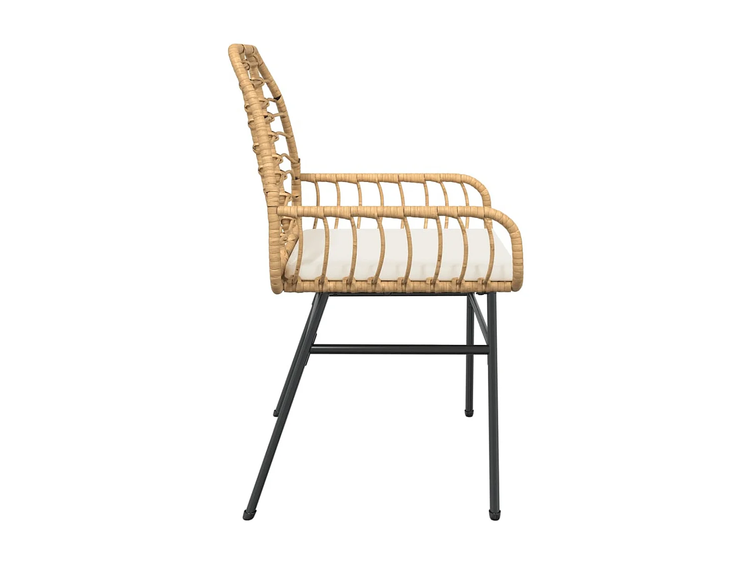 Set di 2 sedie da giardino e cuscini in rattan marrone