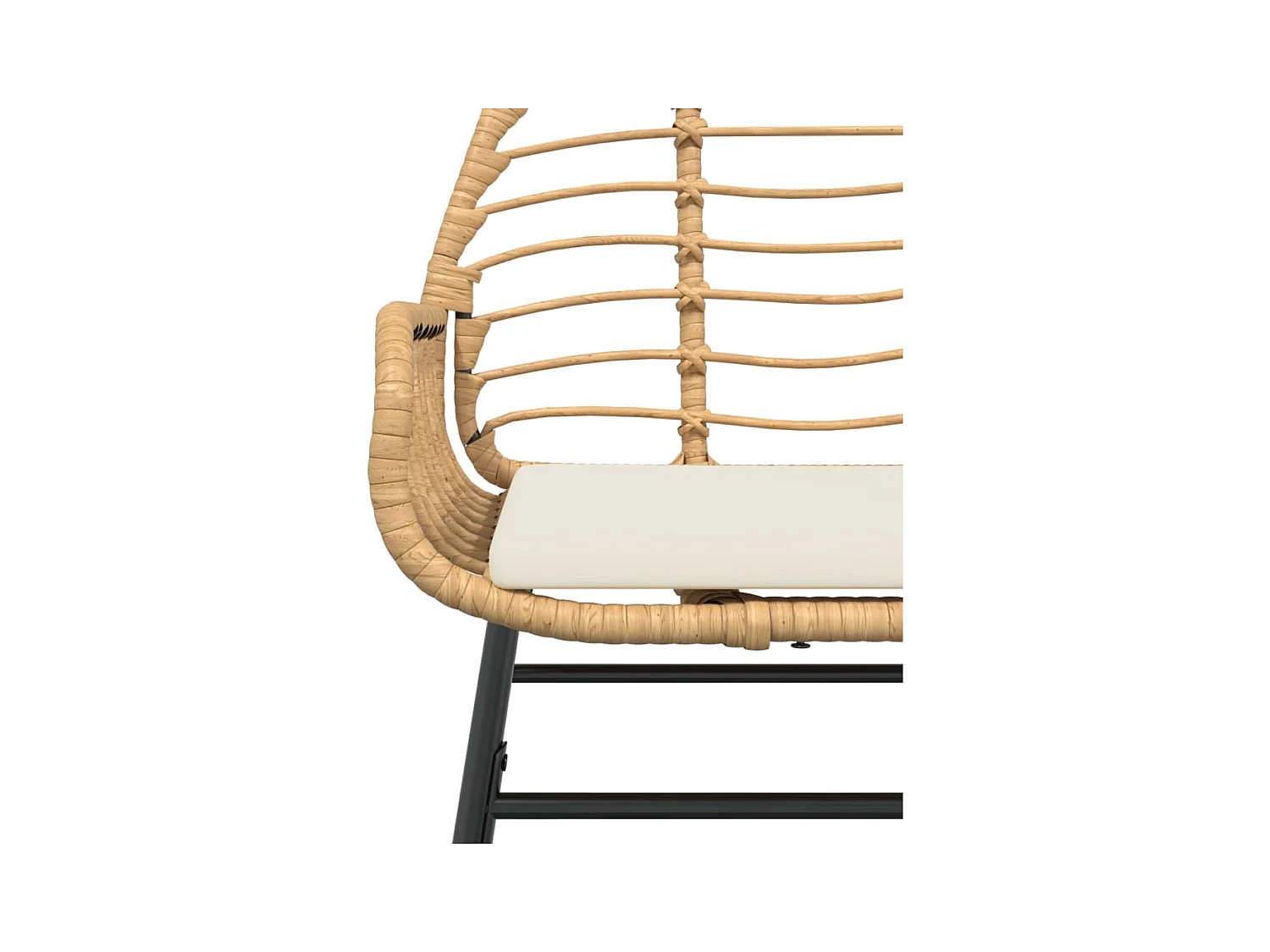 Chaises de jardin lot de 2 et coussins marron rotin