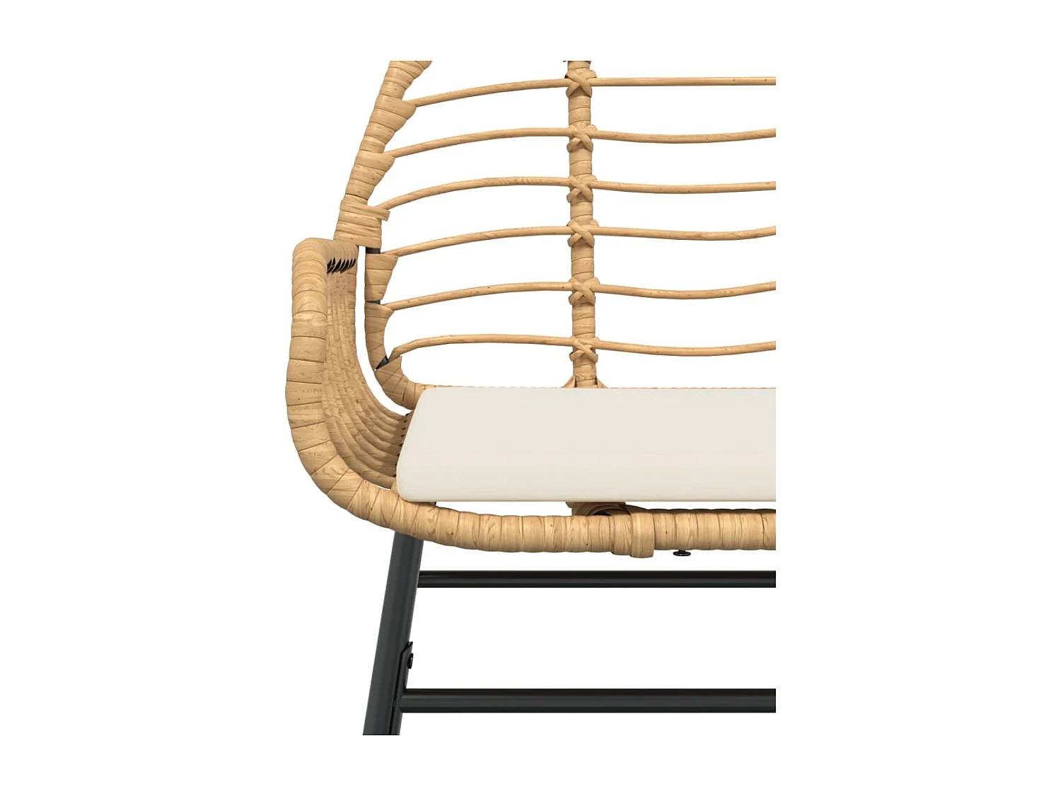 Chaises de jardin lot de 2 et coussins marron rotin