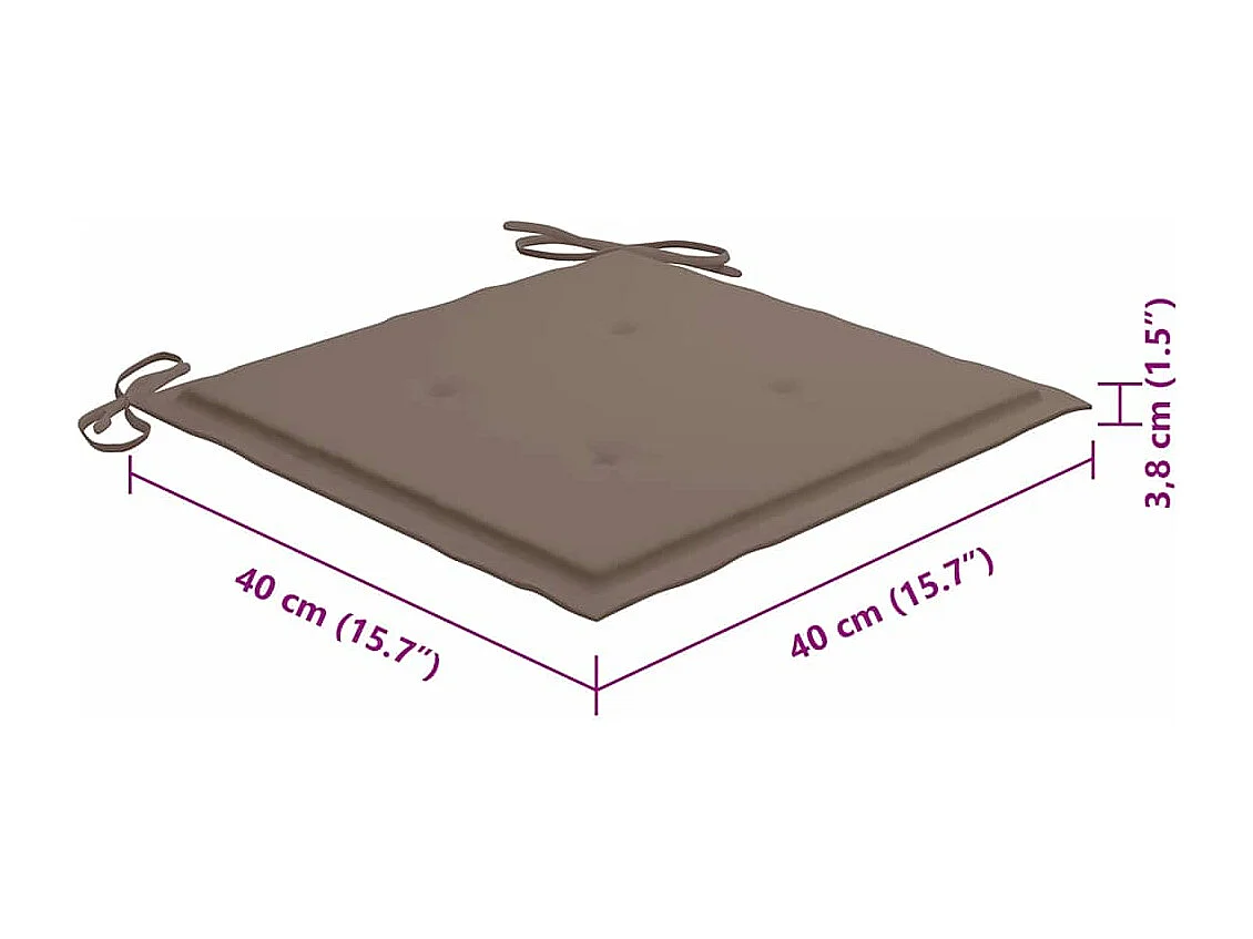 Chaises pliables d'extérieur lot de 8 et coussins Bois d'acacia