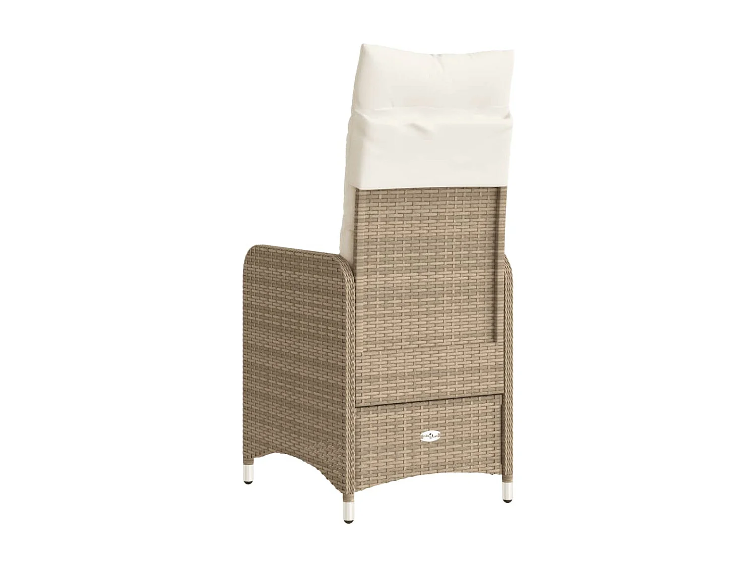 Chaise inclinable de jardin avec coussins beige résine tressée