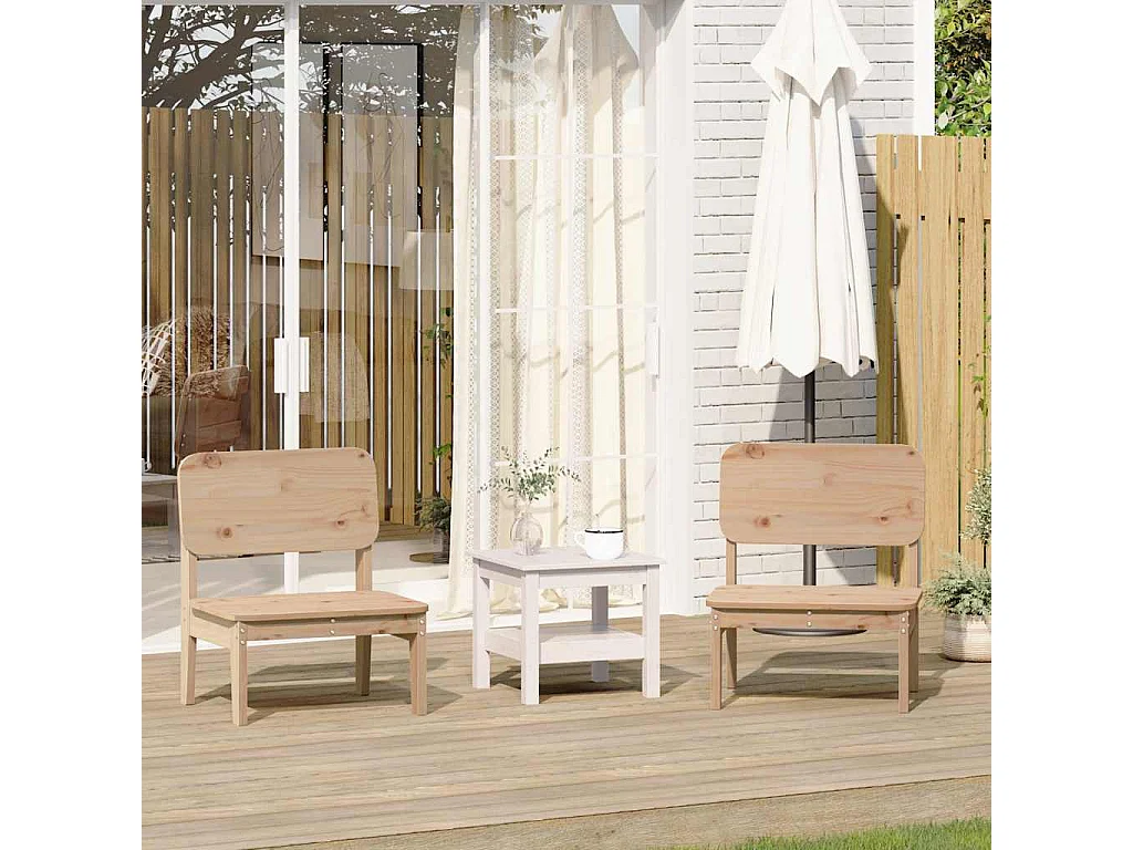 Chaises de jardin lot de 2 60x52,5x72 cm bois massif de pin