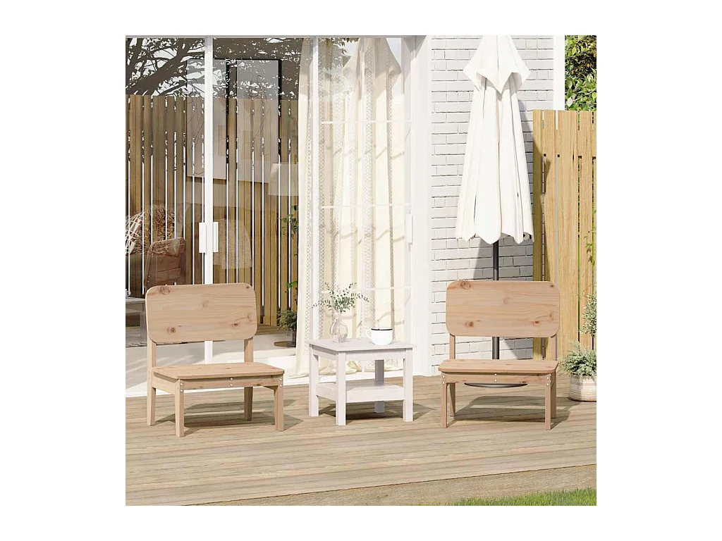 Chaises de jardin lot de 2 60x52,5x72 cm bois massif de pin