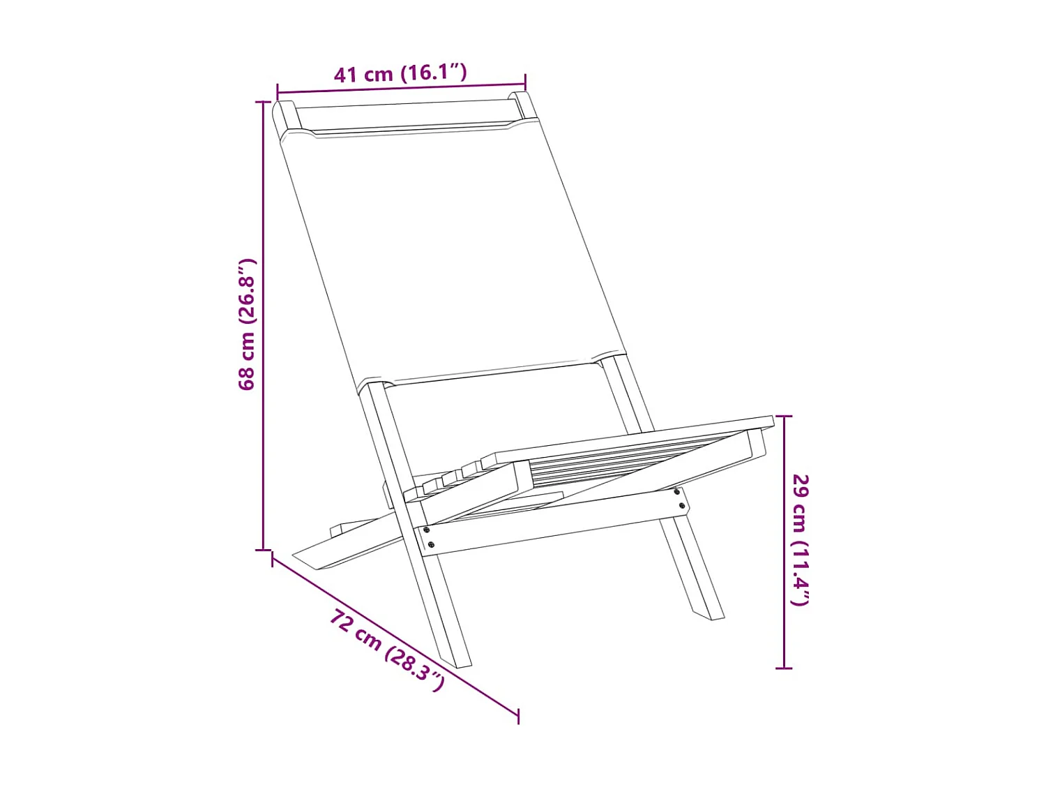 Chaises de jardin pliantes lot de 8 tissu et bois massif