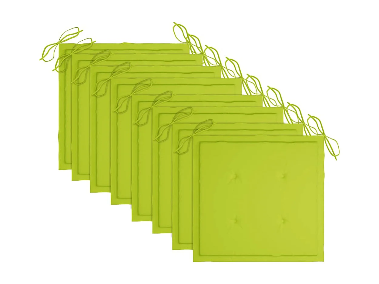 Chaises pliables de jardin lot de 8 avec coussins Bois d'acacia