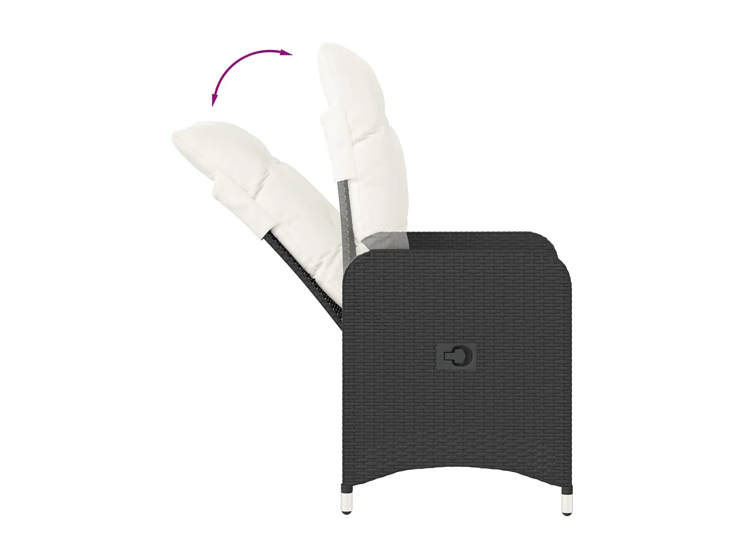 Chaises inclinables de jardin lot de 2 et table résine tressée