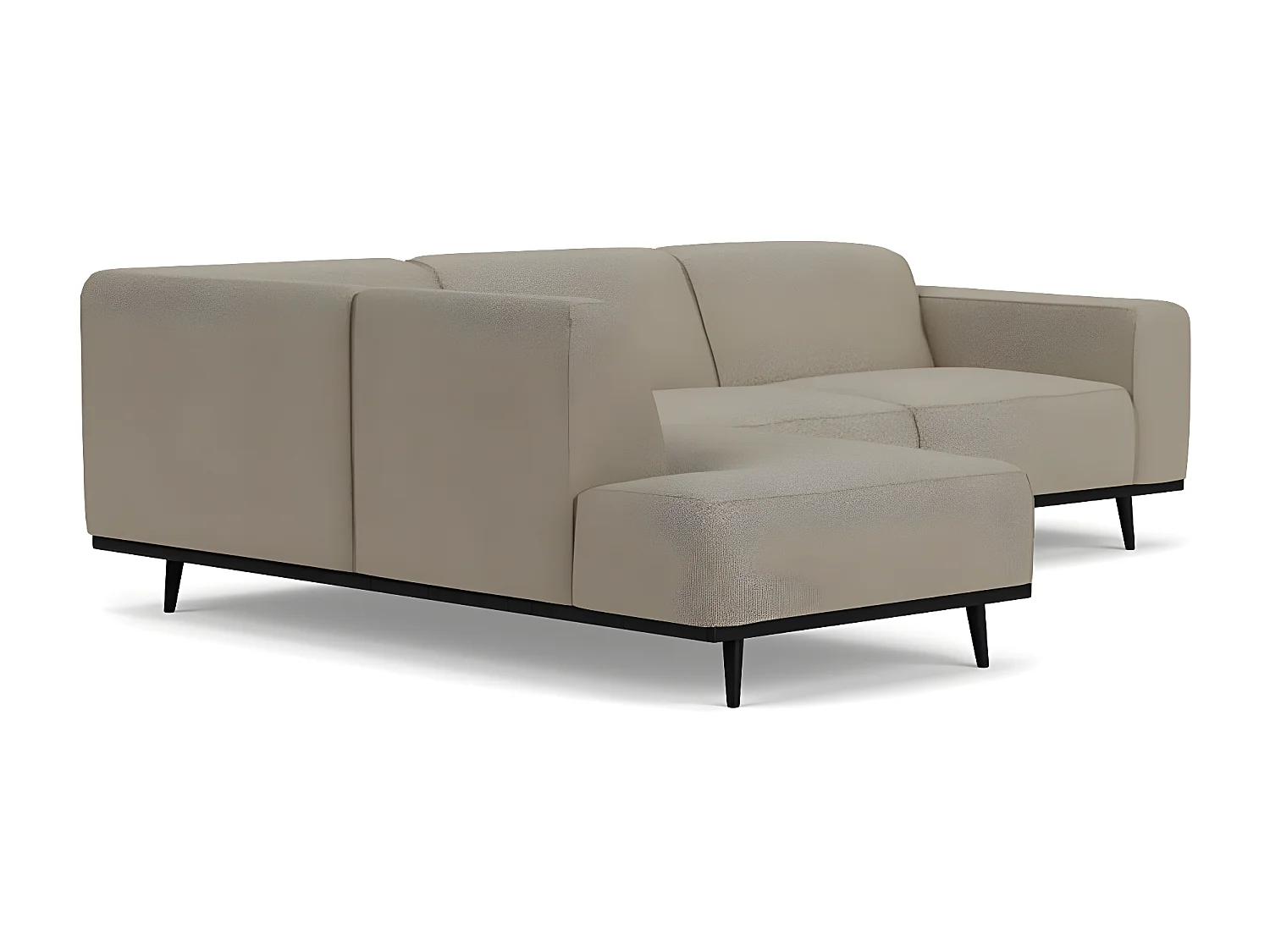 STATEMENT - Divano angolare destro a 4 posti in tessuto beige