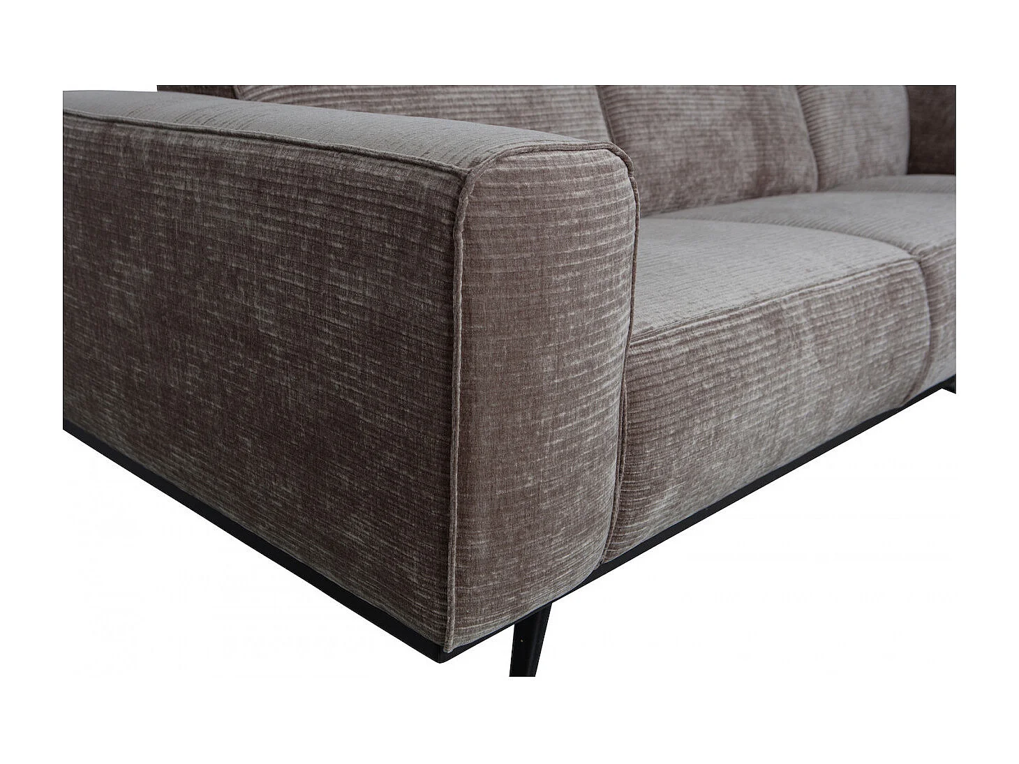 STATEMENT - Divano a 4 posti in tessuto a coste color tortora