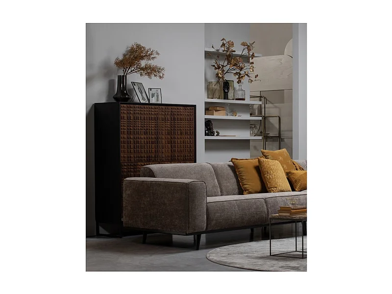 Canapé moderne 4 places en tissu côtelé STATEMENT