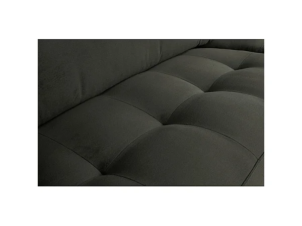 RODEO - Canapé 3 places velours gris foncé