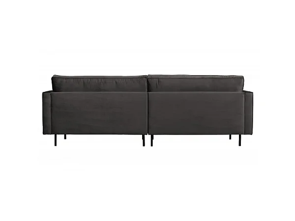 RODEO - Canapé 3 places velours gris foncé