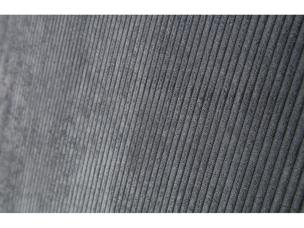 THOMAS - Canapé d'angle gauche 5 places en velours côtelé gris vert