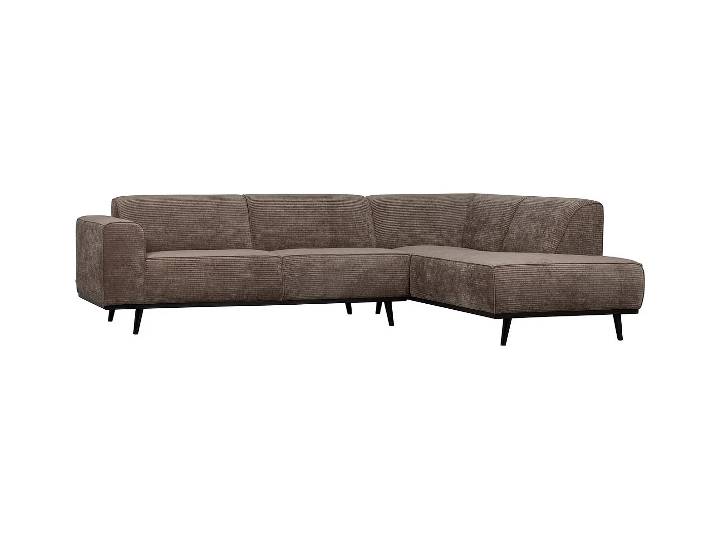 STATEMENT - Gerades Ecksofa mit geripptem Stoff Taupe