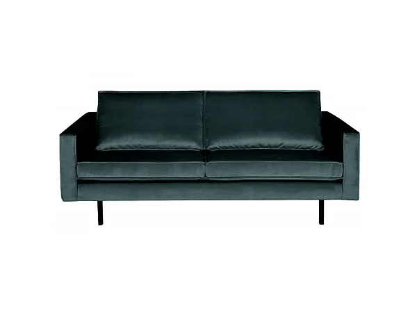 RODEO - Canapé 2 places velours bleu canard