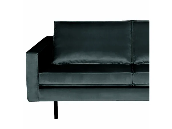 RODEO - Canapé 2 places velours bleu canard