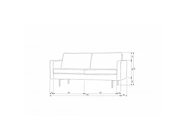 RODEO - Canapé 2 places velours bleu canard